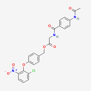 molecular formula C24H20ClN3O7 B3537890 4-(2-chloro-6-nitrophenoxy)benzyl N-[4-(acetylamino)benzoyl]glycinate 