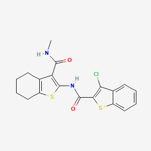 molecular formula C19H17ClN2O2S2 B3537892 3-chloro-N-{3-[(methylamino)carbonyl]-4,5,6,7-tetrahydro-1-benzothien-2-yl}-1-benzothiophene-2-carboxamide 