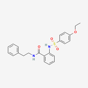 molecular formula C23H24N2O4S B3537894 2-{[(4-ethoxyphenyl)sulfonyl]amino}-N-(2-phenylethyl)benzamide 