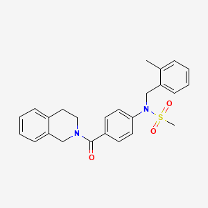 molecular formula C25H26N2O3S B3537908 N-[4-(3,4-dihydro-2(1H)-isoquinolinylcarbonyl)phenyl]-N-(2-methylbenzyl)methanesulfonamide 