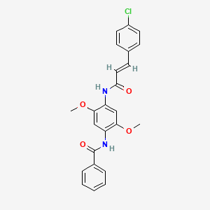 molecular formula C24H21ClN2O4 B3537927 N-(4-{[3-(4-chlorophenyl)acryloyl]amino}-2,5-dimethoxyphenyl)benzamide 