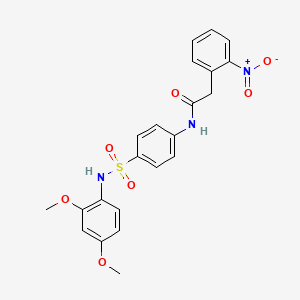molecular formula C22H21N3O7S B3537929 N-(4-{[(2,4-dimethoxyphenyl)amino]sulfonyl}phenyl)-2-(2-nitrophenyl)acetamide 