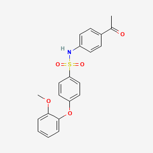 molecular formula C21H19NO5S B3537950 N-(4-acetylphenyl)-4-(2-methoxyphenoxy)benzenesulfonamide 