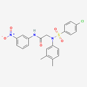 molecular formula C22H20ClN3O5S B3537955 N~2~-[(4-chlorophenyl)sulfonyl]-N~2~-(3,4-dimethylphenyl)-N~1~-(3-nitrophenyl)glycinamide 