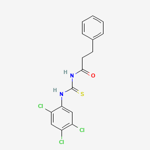 molecular formula C16H13Cl3N2OS B3537989 3-phenyl-N-{[(2,4,5-trichlorophenyl)amino]carbonothioyl}propanamide 