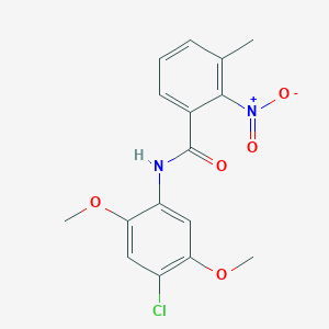 molecular formula C16H15ClN2O5 B3537992 N-(4-chloro-2,5-dimethoxyphenyl)-3-methyl-2-nitrobenzamide 