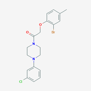 molecular formula C19H20BrClN2O2 B3538003 1-[(2-bromo-4-methylphenoxy)acetyl]-4-(3-chlorophenyl)piperazine 