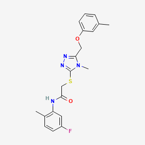 molecular formula C20H21FN4O2S B3538005 N-(5-fluoro-2-methylphenyl)-2-({4-methyl-5-[(3-methylphenoxy)methyl]-4H-1,2,4-triazol-3-yl}thio)acetamide 