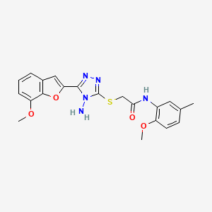 molecular formula C21H21N5O4S B3538013 2-{[4-amino-5-(7-methoxy-1-benzofuran-2-yl)-4H-1,2,4-triazol-3-yl]thio}-N-(2-methoxy-5-methylphenyl)acetamide 