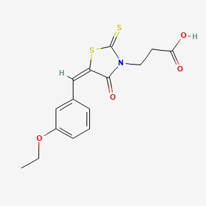 molecular formula C15H15NO4S2 B3538017 3-[5-(3-ethoxybenzylidene)-4-oxo-2-thioxo-1,3-thiazolidin-3-yl]propanoic acid 