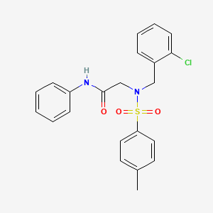 molecular formula C22H21ClN2O3S B3538042 N~2~-(2-chlorobenzyl)-N~2~-[(4-methylphenyl)sulfonyl]-N~1~-phenylglycinamide 