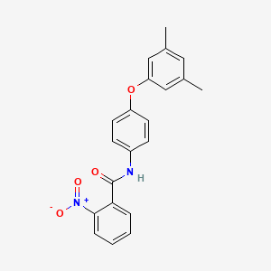 molecular formula C21H18N2O4 B3538050 N-[4-(3,5-dimethylphenoxy)phenyl]-2-nitrobenzamide 