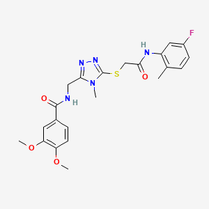 molecular formula C22H24FN5O4S B3538076 N-{[5-({2-[(5-fluoro-2-methylphenyl)amino]-2-oxoethyl}thio)-4-methyl-4H-1,2,4-triazol-3-yl]methyl}-3,4-dimethoxybenzamide 