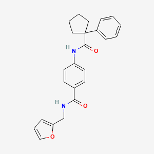 molecular formula C24H24N2O3 B3538085 N-(2-furylmethyl)-4-{[(1-phenylcyclopentyl)carbonyl]amino}benzamide 