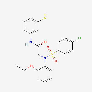 molecular formula C23H23ClN2O4S2 B3538092 N~2~-[(4-chlorophenyl)sulfonyl]-N~2~-(2-ethoxyphenyl)-N~1~-[3-(methylthio)phenyl]glycinamide 