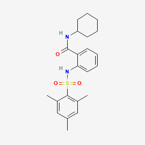 molecular formula C22H28N2O3S B3538096 N-cyclohexyl-2-[(mesitylsulfonyl)amino]benzamide 