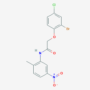 molecular formula C15H12BrClN2O4 B3538109 2-(2-bromo-4-chlorophenoxy)-N-(2-methyl-5-nitrophenyl)acetamide 