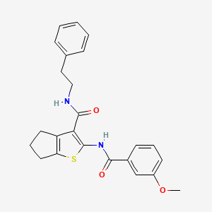 molecular formula C24H24N2O3S B3538115 2-[(3-methoxybenzoyl)amino]-N-(2-phenylethyl)-5,6-dihydro-4H-cyclopenta[b]thiophene-3-carboxamide 