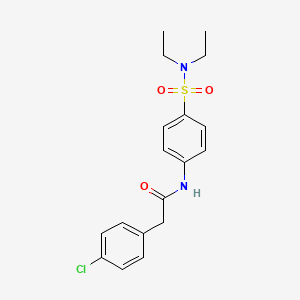 molecular formula C18H21ClN2O3S B3538124 2-(4-chlorophenyl)-N-{4-[(diethylamino)sulfonyl]phenyl}acetamide 