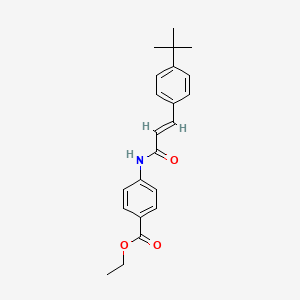 molecular formula C22H25NO3 B3538141 ethyl 4-{[3-(4-tert-butylphenyl)acryloyl]amino}benzoate 