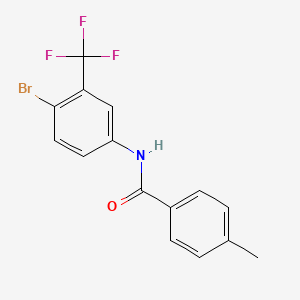molecular formula C15H11BrF3NO B3538152 N-[4-bromo-3-(trifluoromethyl)phenyl]-4-methylbenzamide 