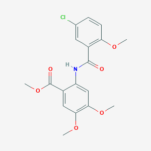 molecular formula C18H18ClNO6 B3538160 methyl 2-[(5-chloro-2-methoxybenzoyl)amino]-4,5-dimethoxybenzoate 