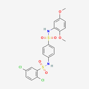 molecular formula C20H18Cl2N2O6S2 B3538169 2,5-dichloro-N-(4-{[(2,5-dimethoxyphenyl)amino]sulfonyl}phenyl)benzenesulfonamide 