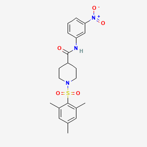molecular formula C21H25N3O5S B3538182 1-(mesitylsulfonyl)-N-(3-nitrophenyl)-4-piperidinecarboxamide 