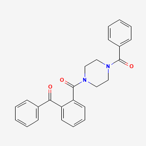molecular formula C25H22N2O3 B3538195 {2-[(4-benzoyl-1-piperazinyl)carbonyl]phenyl}(phenyl)methanone 