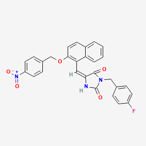 molecular formula C28H20FN3O5 B3538203 3-(4-fluorobenzyl)-5-({2-[(4-nitrobenzyl)oxy]-1-naphthyl}methylene)-2,4-imidazolidinedione 