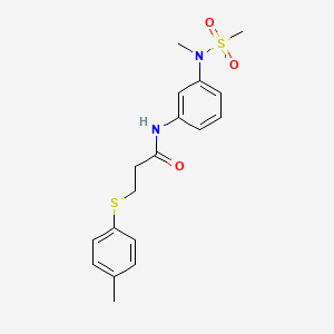 molecular formula C18H22N2O3S2 B3538209 N-{3-[methyl(methylsulfonyl)amino]phenyl}-3-[(4-methylphenyl)thio]propanamide 