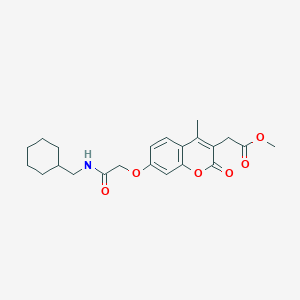 molecular formula C22H27NO6 B3538233 methyl (7-{2-[(cyclohexylmethyl)amino]-2-oxoethoxy}-4-methyl-2-oxo-2H-chromen-3-yl)acetate 