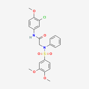 molecular formula C23H23ClN2O6S B3538241 N~1~-(3-chloro-4-methoxyphenyl)-N~2~-[(3,4-dimethoxyphenyl)sulfonyl]-N~2~-phenylglycinamide 