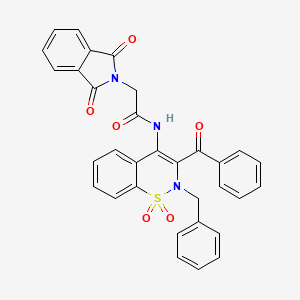 molecular formula C32H23N3O6S B3538242 N-(3-benzoyl-2-benzyl-1,1-dioxido-2H-1,2-benzothiazin-4-yl)-2-(1,3-dioxo-1,3-dihydro-2H-isoindol-2-yl)acetamide 