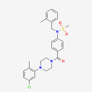 molecular formula C27H30ClN3O3S B3538275 N-(4-{[4-(5-chloro-2-methylphenyl)-1-piperazinyl]carbonyl}phenyl)-N-(2-methylbenzyl)methanesulfonamide 