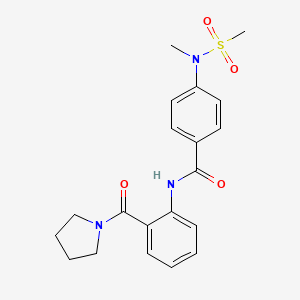 molecular formula C20H23N3O4S B3538282 4-[methyl(methylsulfonyl)amino]-N-[2-(1-pyrrolidinylcarbonyl)phenyl]benzamide 