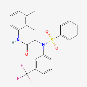 molecular formula C23H21F3N2O3S B3538285 N~1~-(2,3-dimethylphenyl)-N~2~-(phenylsulfonyl)-N~2~-[3-(trifluoromethyl)phenyl]glycinamide 