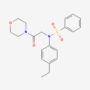 molecular formula C20H24N2O4S B3538290 N-(4-ethylphenyl)-N-[2-(4-morpholinyl)-2-oxoethyl]benzenesulfonamide 