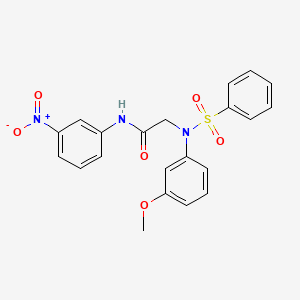 molecular formula C21H19N3O6S B3538293 N~2~-(3-methoxyphenyl)-N~1~-(3-nitrophenyl)-N~2~-(phenylsulfonyl)glycinamide 
