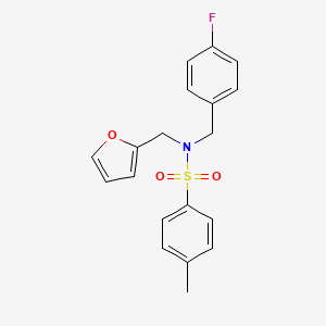 molecular formula C19H18FNO3S B3538301 N-(4-fluorobenzyl)-N-(2-furylmethyl)-4-methylbenzenesulfonamide 