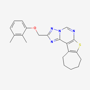 molecular formula C21H22N4OS B3538303 2-[(2,3-dimethylphenoxy)methyl]-9,10,11,12-tetrahydro-8H-cyclohepta[4,5]thieno[3,2-e][1,2,4]triazolo[1,5-c]pyrimidine 