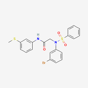 molecular formula C21H19BrN2O3S2 B3538311 N~2~-(3-bromophenyl)-N~1~-[3-(methylthio)phenyl]-N~2~-(phenylsulfonyl)glycinamide 