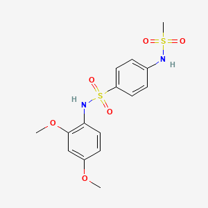 molecular formula C15H18N2O6S2 B3538315 N-(2,4-dimethoxyphenyl)-4-[(methylsulfonyl)amino]benzenesulfonamide 