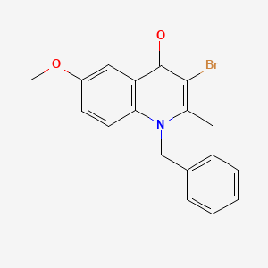 molecular formula C18H16BrNO2 B3538316 1-benzyl-3-bromo-6-methoxy-2-methyl-4(1H)-quinolinone 