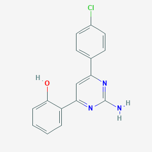 molecular formula C16H12ClN3O B353832 Phenol, 2-[2-amino-6-(4-chlorophenyl)-4-pyrimidinyl]- CAS No. 155733-27-0