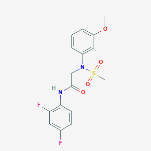 molecular formula C16H16F2N2O4S B3538323 N~1~-(2,4-difluorophenyl)-N~2~-(3-methoxyphenyl)-N~2~-(methylsulfonyl)glycinamide 