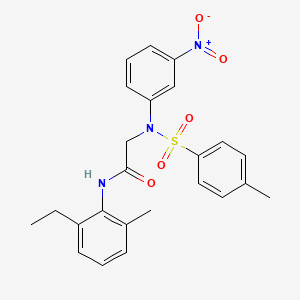 molecular formula C24H25N3O5S B3538338 N~1~-(2-ethyl-6-methylphenyl)-N~2~-[(4-methylphenyl)sulfonyl]-N~2~-(3-nitrophenyl)glycinamide 