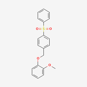 molecular formula C20H18O4S B3538356 1-methoxy-2-{[4-(phenylsulfonyl)benzyl]oxy}benzene 