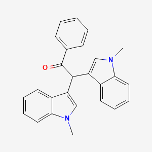 molecular formula C26H22N2O B3538363 2,2-bis(1-methyl-1H-indol-3-yl)-1-phenylethanone 