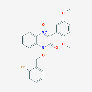 molecular formula C23H19BrN2O5 B3538379 1-[(2-bromobenzyl)oxy]-3-(2,5-dimethoxyphenyl)-2(1H)-quinoxalinone 4-oxide 